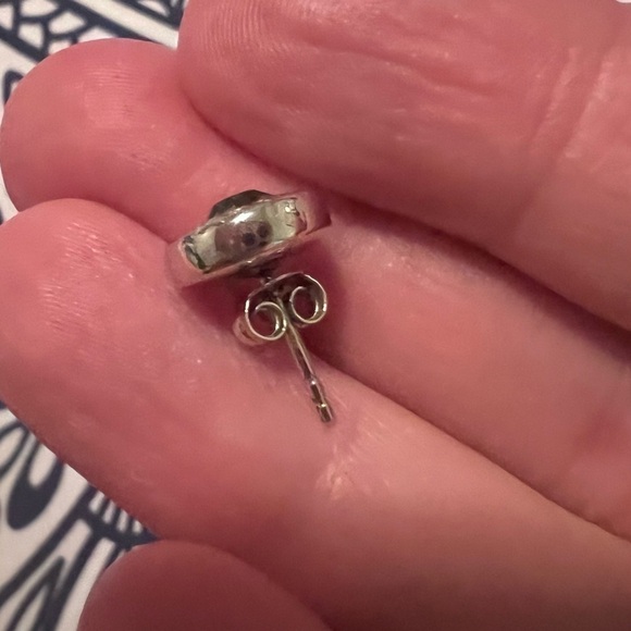 Coach Pierced Earrings Silver tone Crystal Post Studs Logo - Picture 2 of 3